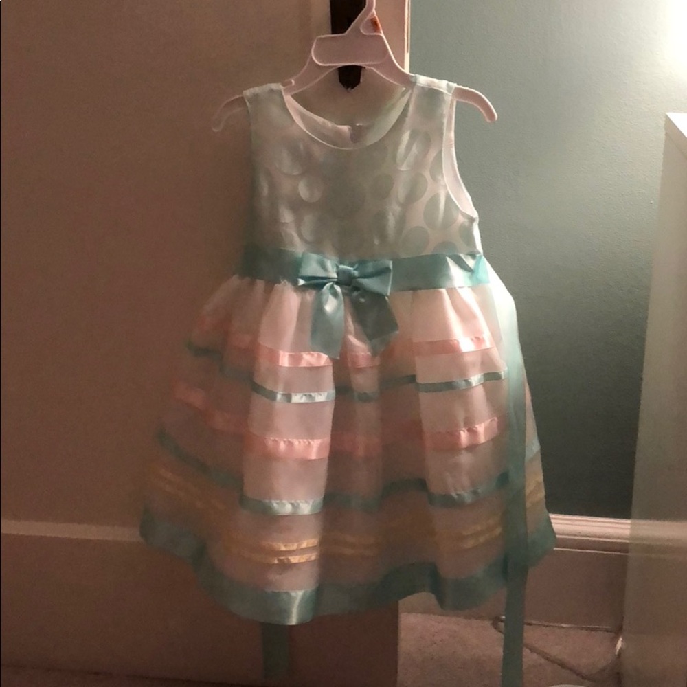 Bonnie Jean baby blue and pink dress